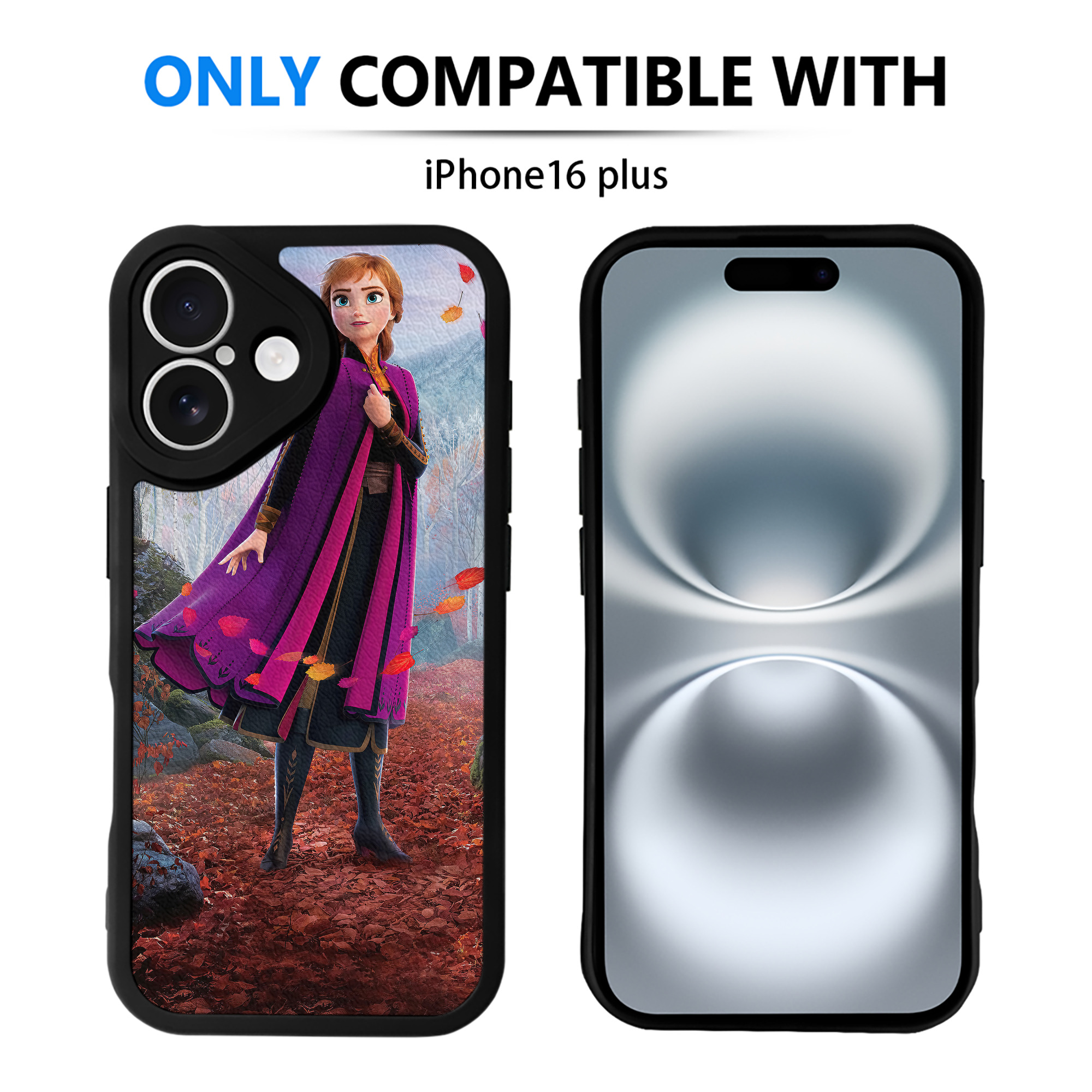 （画像用） アナと雪の女王 アンナ エルサ Frozen Anna Elsa 【iPhone 16シリーズ対応】シリコンスマホケース（レザー調） 材質：シリコン